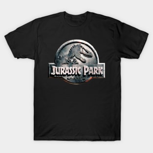 Jurassic Park stone engraved logo T-Shirt